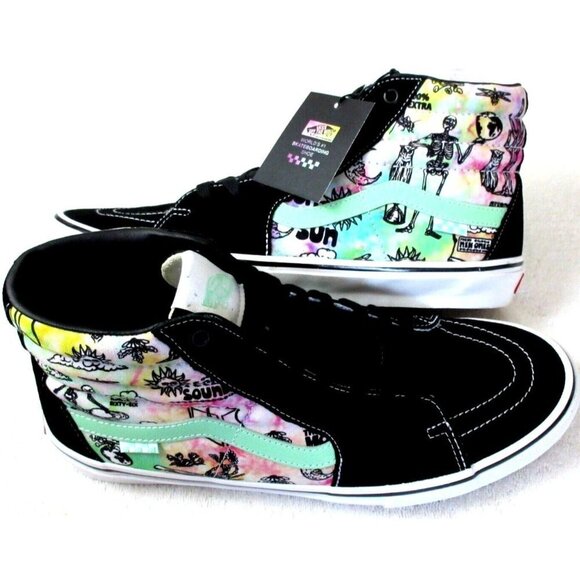 Vans Men\'s Skate Sk8-Hi Shroom Doom Tie Dye Canvas Suede shoes Sizes NIB